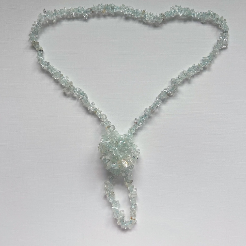 Raw Aquamarine Gemstone Necklace - Picture 8 of 11